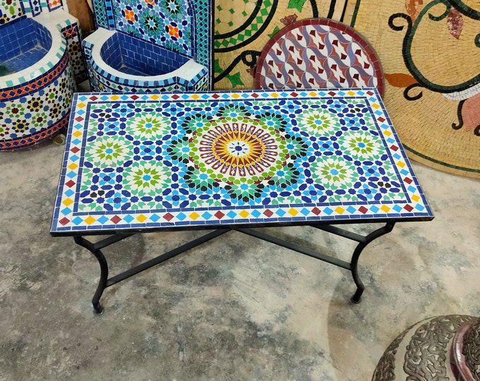 Mosaic Indoor Accent Table | Home Mosaic Table | Outdoor Mosaic Round Table | Handmade Mosaic Table For Indoor Outdoor Garden