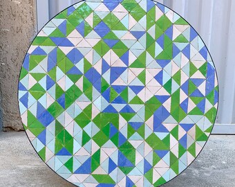 Mosaic Round Table handmade with natural Colors l Moroccan Table l Amazing Coffee & Dinner Mosaic Table l Customizable Designs