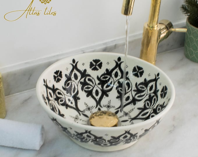 Ceramic Sink for Bathroom 100% Handmade,Best Deals Etsy,Vessel Sink,Custom Sink Vanity,Pottery Handmade Sinks for Bathroom Decoration.