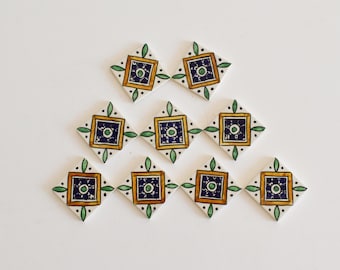 5x5 Cm Ceramic Tile,  Moroccan Ceramic Tiles, Handpainted Piece of Ceramic, Ceramic Wall, Decorative Wall.