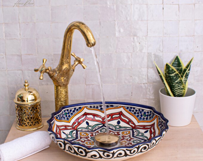 Ceramic Sink for Bathroom 100% Handmade,Best Deals Etsy,Vessel Sink,Custom Sink Vanity,Pottery Handmade Sinks for Bathroom Decoration.