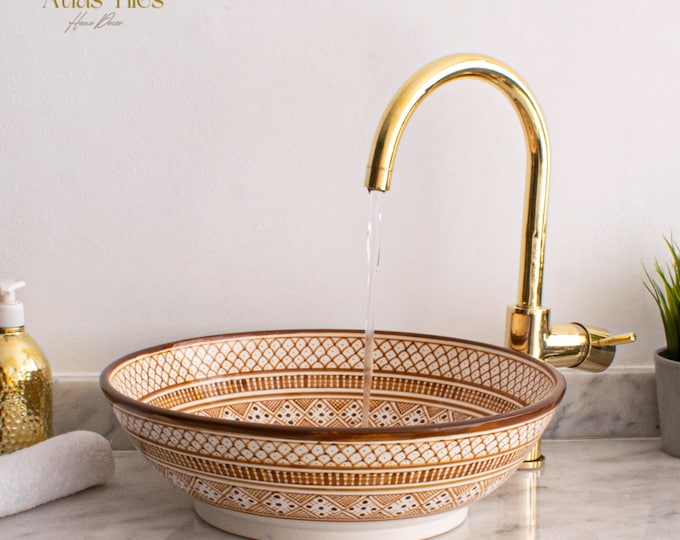 Ceramic Sink for Bathroom 100% Handmade,Best Deals Etsy,Vessel Sink,Custom Sink Vanity,Pottery Handmade Sinks for Bathroom Decoration.