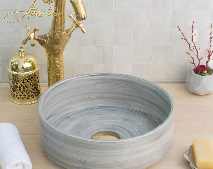 Ceramic Sink for Bathroom 100% Handmade,Best Deals Etsy,Vessel Sink,Custom Sink Vanity,Pottery Handmade Sinks for Bathroom Decoration.