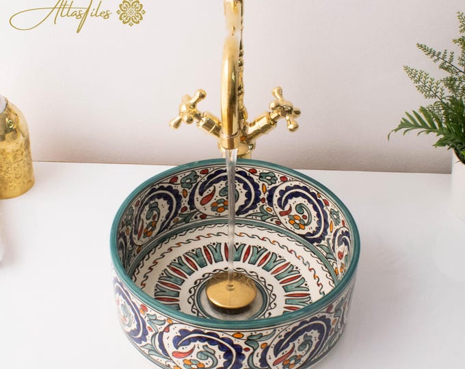 Ceramic Sink for Bathroom 100% Handmade,Best Deals Etsy,Vessel Sink,Custom Sink Vanity,Pottery Handmade Sinks for Bathroom Decoration.