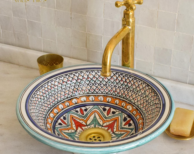 Ceramic Sink for Bathroom 100% Handmade,Best Deals Etsy,Vessel Sink,Custom Sink Vanity,Pottery Handmade Sinks for Bathroom Decoration.