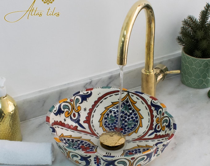 Ceramic Sink for Bathroom 100% Handmade,Best Deals Etsy,Vessel Sink,Custom Sink Vanity,Pottery Handmade Sinks for Bathroom Decoration.