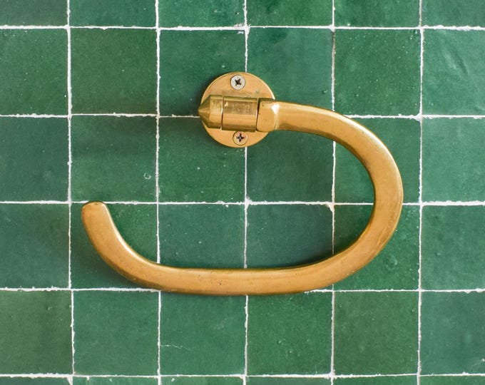 Brass Towel Ring, Wall Mounted Paper Towel or Toilet Paper Holder, Mid Age Style, Andalousian Style, Moroccan Style