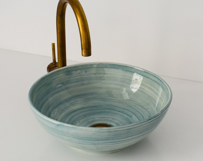 Ceramic Sink for Bathroom 100% Handmade,Best Deals Etsy,Vessel Sink,Custom Sink Vanity,Pottery Handmade Sinks for Bathroom Decoration.