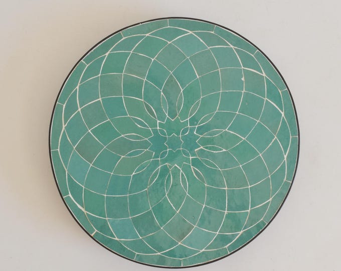 Green Mosaic Table for Outdoor Patio 100% Handmade,Round Mosaic Table,Ceramic Table,Customizable Table,Handcrafted Dinner and Coffee Table