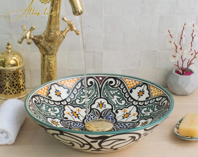 Ceramic Sink for Bathroom 100% Handmade,Best Deals Etsy,Vessel Sink,Custom Sink Vanity,Pottery Handmade Sinks for Bathroom Decoration.