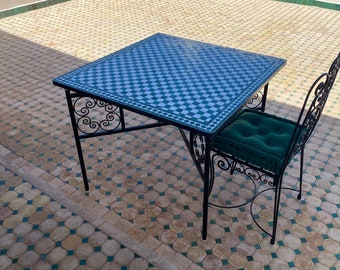 Mosaic Table For Garden for Outdoor Patio,Ceramic Square Table,Indoor & Outdoor Mosaic Table,Handcrafted Table,Personalized Tile Design