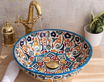 Ceramic Sink for Bathroom 100% Handmade,Best Deals Etsy,Vessel Sink,Custom Sink Vanity,Pottery Handmade Sinks for Bathroom Decoration.