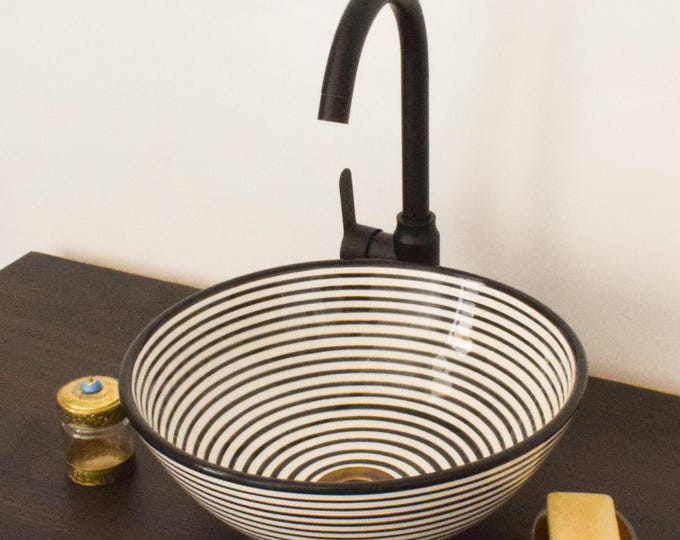 Ceramic Sink for Bathroom 100% Handmade,Best Deals Etsy,Vessel Sink,Custom Sink Vanity,Pottery Handmade Sinks for Bathroom Decoration.