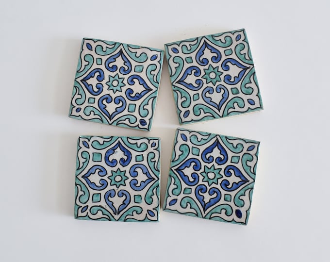 10x10Cm Ceramic Tile,  Moroccan Ceramic Tiles, Handpainted Piece of Ceramic, Ceramic Wall, Decorative Wall.