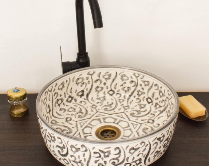 Ceramic Sink for Bathroom 100% Handmade,Best Deals Etsy,Vessel Sink,Custom Sink Vanity,Pottery Handmade Sinks for Bathroom Decoration.