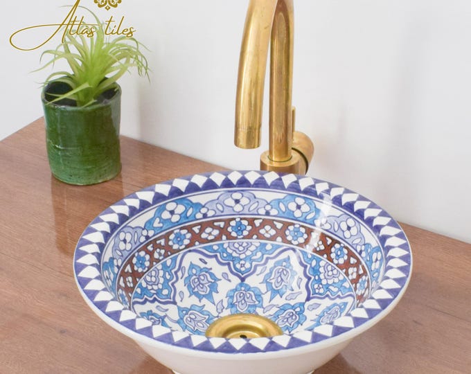 Ceramic Sink for Bathroom 100% Handmade,Best Deals Etsy,Vessel Sink,Custom Sink Vanity,Pottery Handmade Sinks for Bathroom Decoration.