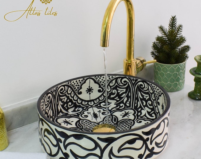 Ceramic Sink for Bathroom 100% Handmade,Best Deals Etsy,Vessel Sink,Custom Sink Vanity,Pottery Handmade Sinks for Bathroom Decoration.