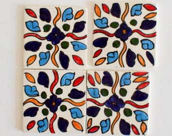 10x10Cm Ceramic Tile,  Moroccan Ceramic Tiles, Handpainted Piece of Ceramic, Ceramic Wall, Decorative Wall.