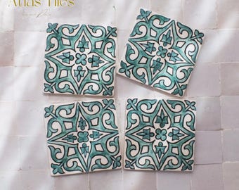 10x10Cm Ceramic Tile,  Moroccan Ceramic Tiles, Handpainted Piece of Ceramic, Ceramic Wall, Decorative Wall.