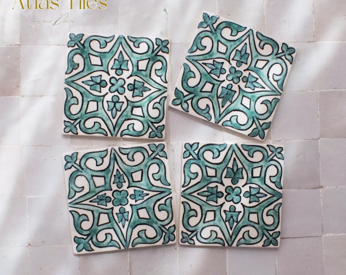 10x10Cm Ceramic Tile,  Moroccan Ceramic Tiles, Handpainted Piece of Ceramic, Ceramic Wall, Decorative Wall.