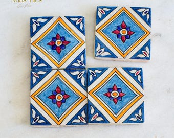 10x10Cm Ceramic Tile,  Moroccan Ceramic Tiles, Handpainted Piece of Ceramic, Ceramic Wall, Decorative Wall.
