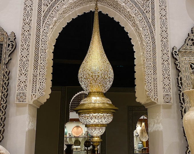 Personalized Pendant Brass Lightining, Moroccan Brass Lamp, Handmade Brass Lamp, Dinner room Light, Magestic Lantern Shade