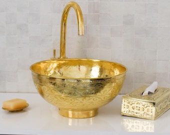Single Brass Sink for your Bathroom, Brass Handmade Moroccan Sink, Over counter Bathroom Sink, Water Sink, Undermount Sink, Drop in Sink