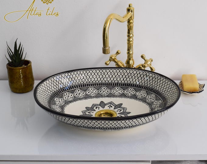 Black Ceramic Sink for Bathroom 100% Handmade,Best Deals Etsy,Vessel Sink,Custom Sink Vanity,Pottery Handmade Sinks for Bathroom Decoration