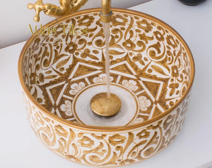 Ceramic Sink for Bathroom 100% Handmade,Best Deals Etsy,Vessel Sink,Custom Sink Vanity,Pottery Handmade Sinks for Bathroom Decoration.