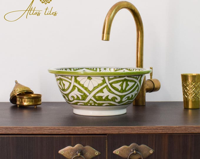 Ceramic Sink for Bathroom 100% Handmade,Best Deals Etsy,Vessel Sink,Custom Sink Vanity,Pottery Handmade Sinks for Bathroom Decoration.