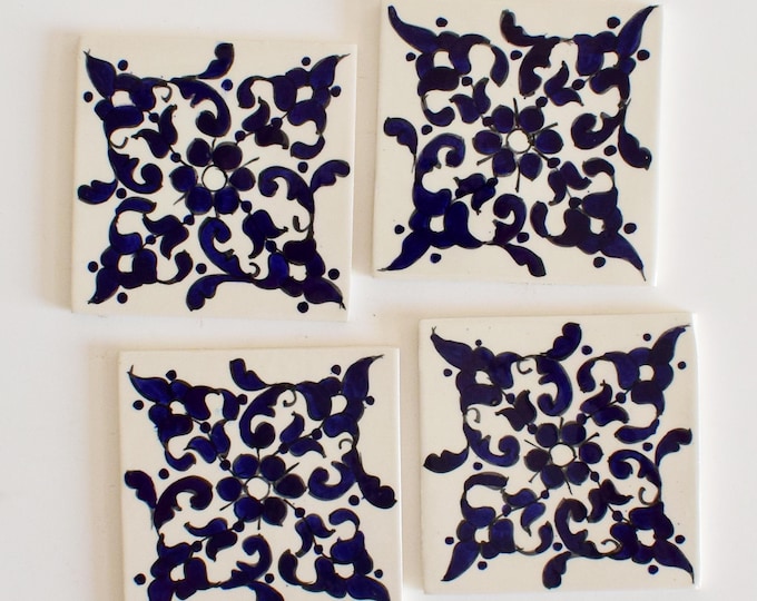 10x10Cm Ceramic Tile,  Moroccan Ceramic Tiles, Handpainted Piece of Ceramic, Ceramic Wall, Decorative Wall.