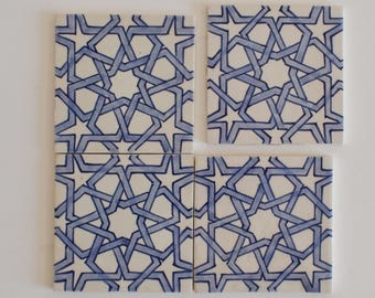 10x10Cm Ceramic Tile,  Moroccan Ceramic Tiles, Handpainted Piece of Ceramic, Ceramic Wall, Decorative Wall.