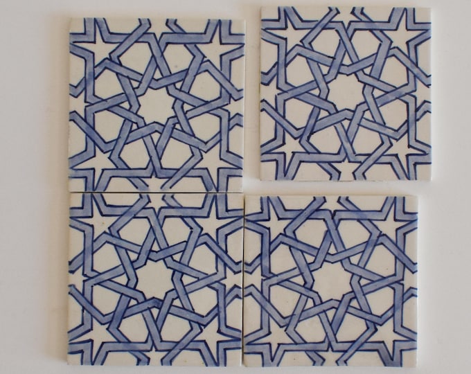 10x10Cm Ceramic Tile,  Moroccan Ceramic Tiles, Handpainted Piece of Ceramic, Ceramic Wall, Decorative Wall.