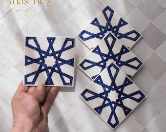 10x10Cm Ceramic Tile,  Moroccan Ceramic Tiles, Handpainted Piece of Ceramic, Ceramic Wall, Decorative Wall.
