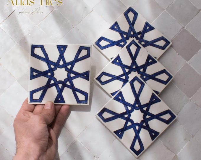 10x10Cm Ceramic Tile,  Moroccan Ceramic Tiles, Handpainted Piece of Ceramic, Ceramic Wall, Decorative Wall.