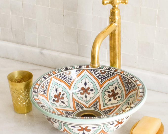 Ceramic Sink for Bathroom 100% Handmade,Best Deals Etsy,Vessel Sink,Custom Sink Vanity,Pottery Handmade Sinks for Bathroom Decoration.