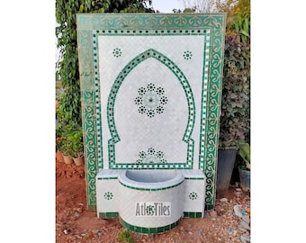 Artistic Mosaic Fountain 100% Handmade l Natural colors l Patio Furniture l Moroccan Zellige l Party Decor l Patio decor l Outside decor