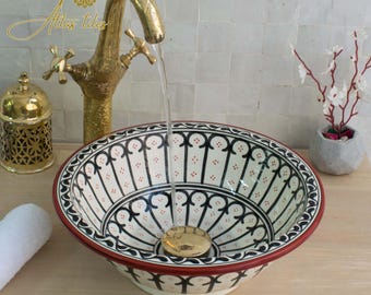 Ceramic Sink for Bathroom 100% Handmade,Best Deals Etsy,Vessel Sink,Custom Sink Vanity,Pottery Handmade Sinks for Bathroom Decoration.