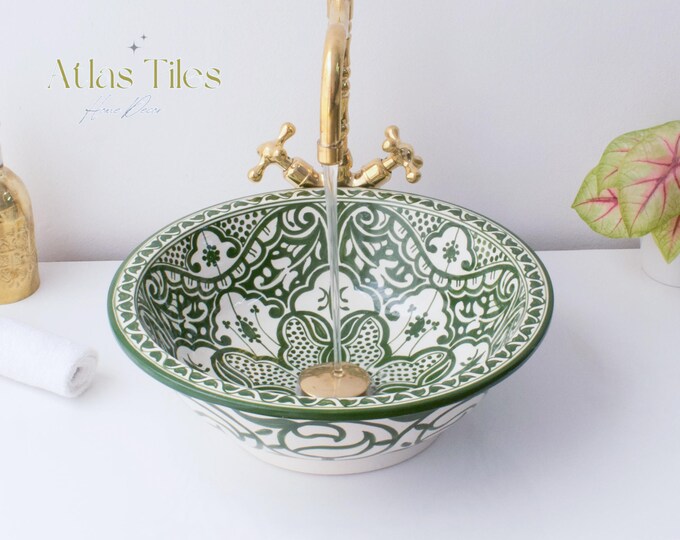 Handmade Ceramic sink  ,Hand painted bathroom ceramic washbasin,Bathroom Equipement,Custom Luxury handmade counter top basin,