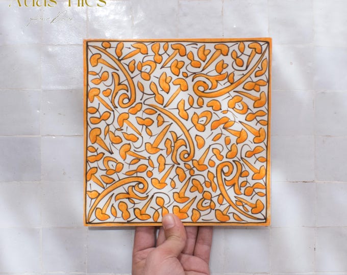 20x20Cm Ceramic Tile,  Moroccan Ceramic Tiles, Handpainted Piece of Ceramic, Ceramic Wall, Decorative Wall.