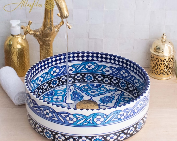 Ceramic Sink for Bathroom 100% Handmade,Best Deals Etsy,Vessel Sink,Custom Sink Vanity,Pottery Handmade Sinks for Bathroom Decoration.