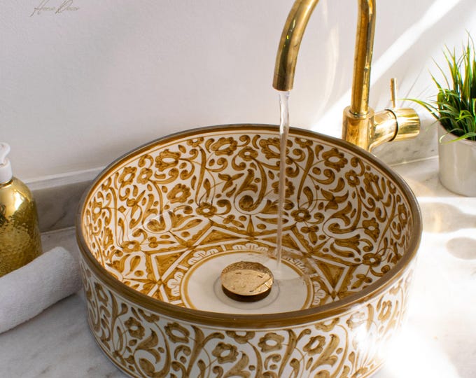 Ceramic Sink for Bathroom 100% Handmade,Best Deals Etsy,Vessel Sink,Custom Sink Vanity,Pottery Handmade Sinks for Bathroom Decoration.