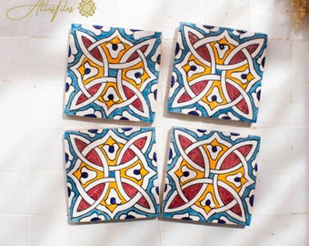 10x10Cm Ceramic Tile,  Moroccan Ceramic Tiles, Handpainted Piece of Ceramic, Ceramic Wall, Decorative Wall.