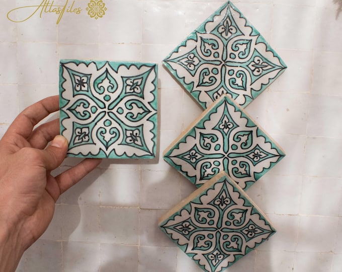 10x10Cm Ceramic Tile,  Moroccan Ceramic Tiles, Handpainted Piece of Ceramic, Ceramic Wall, Decorative Wall.