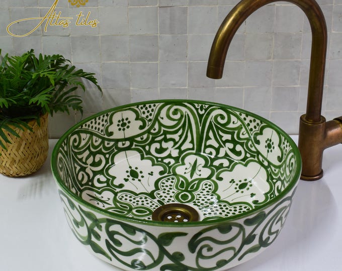Ceramic Sink for Bathroom 100% Handmade,Best Deals Etsy,Vessel Sink,Custom Sink Vanity,Pottery Handmade Sinks for Bathroom Decoration.