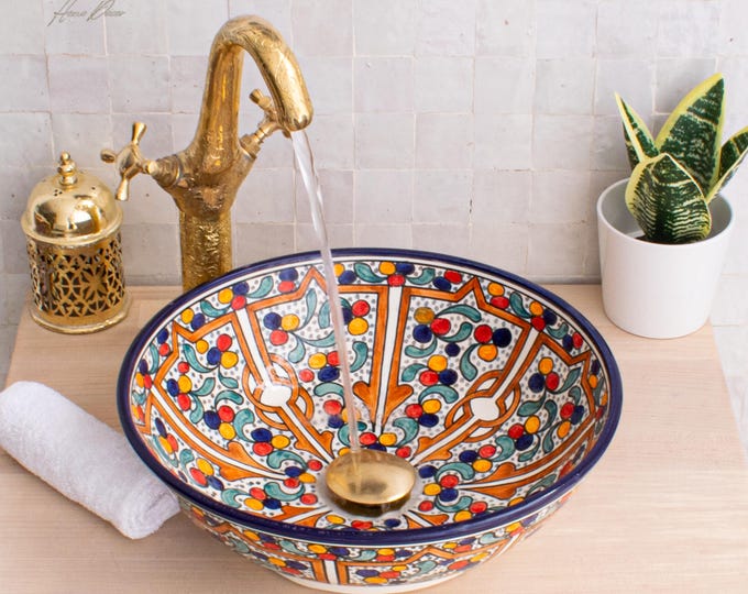 Ceramic Sink for Bathroom 100% Handmade,Best Deals Etsy,Vessel Sink,Custom Sink Vanity,Pottery Handmade Sinks for Bathroom Decoration.