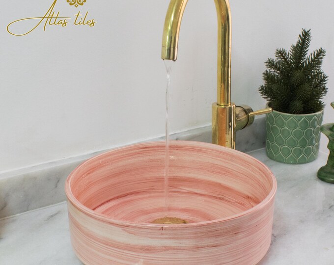 Ceramic Sink for Bathroom 100% Handmade,Best Deals Etsy,Vessel Sink,Custom Sink Vanity,Pottery Handmade Sinks for Bathroom Decoration.