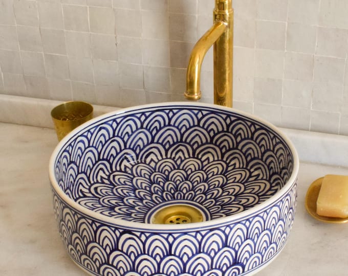Ceramic Sink for Bathroom 100% Handmade,Best Deals Etsy,Vessel Sink,Custom Sink Vanity,Pottery Handmade Sinks for Bathroom Decoration.