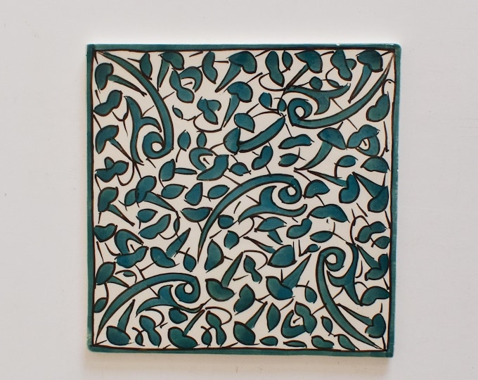 20x20Cm Ceramic Tile,  Moroccan Ceramic Tiles, Handpainted Piece of Ceramic, Ceramic Wall, Decorative Wall.