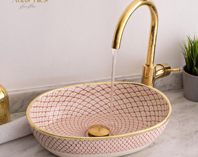 Ceramic Sink for Bathroom 100% Handmade,Best Deals Etsy,Vessel Sink,Custom Sink Vanity,Pottery Handmade Sinks for Bathroom Decoration.